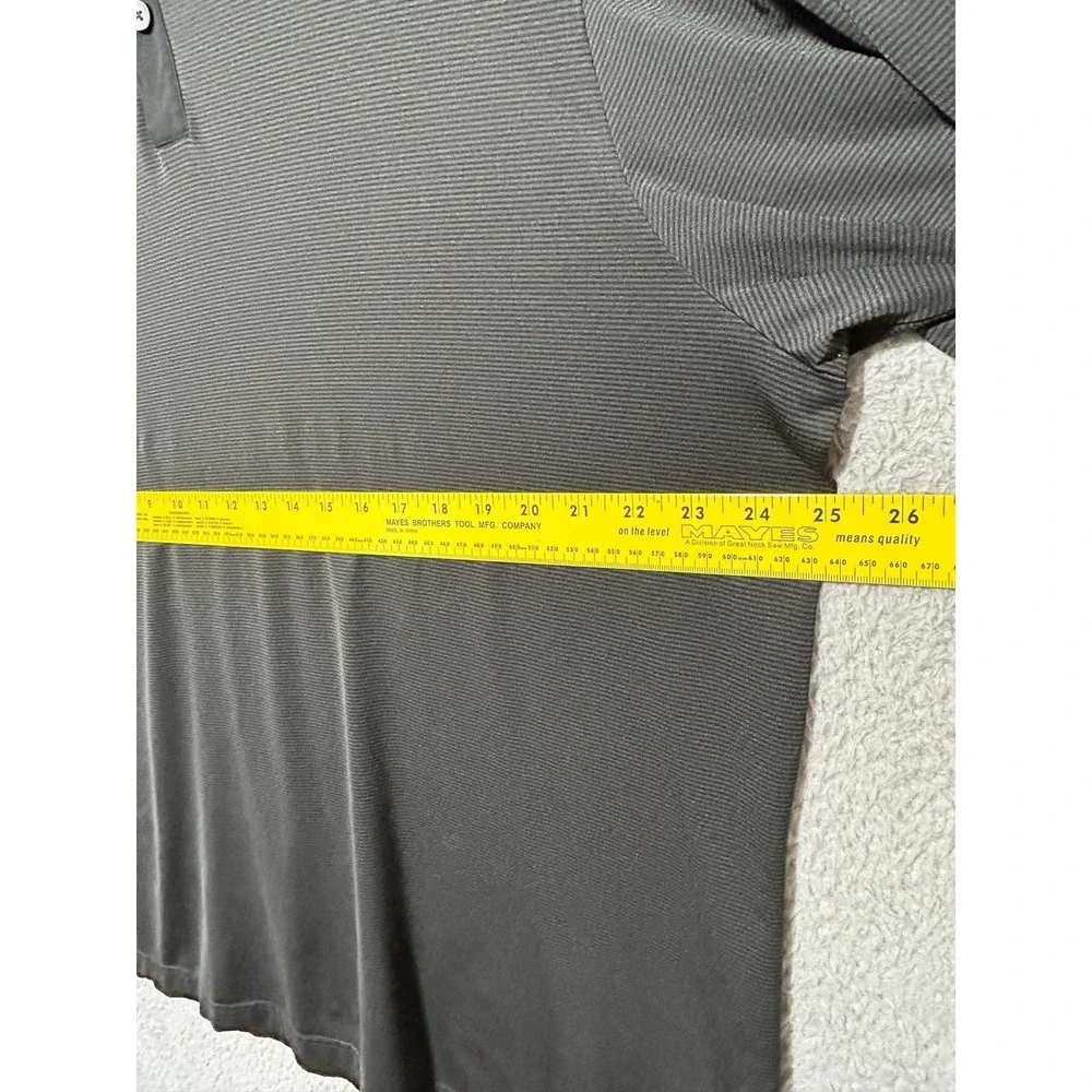 Adidas Golf Polo Shirt Mens XL Black Striped Performance Short Sleeve
